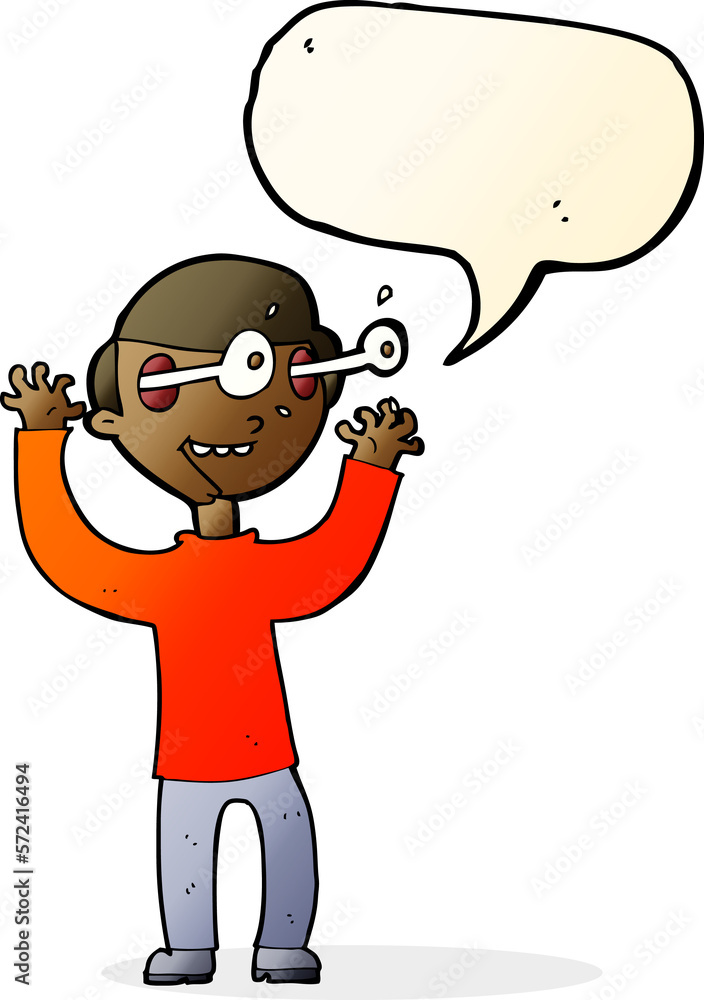 cartoon man with popping out eyes with speech bubble cartoon man with popping out eyes with speech bubble