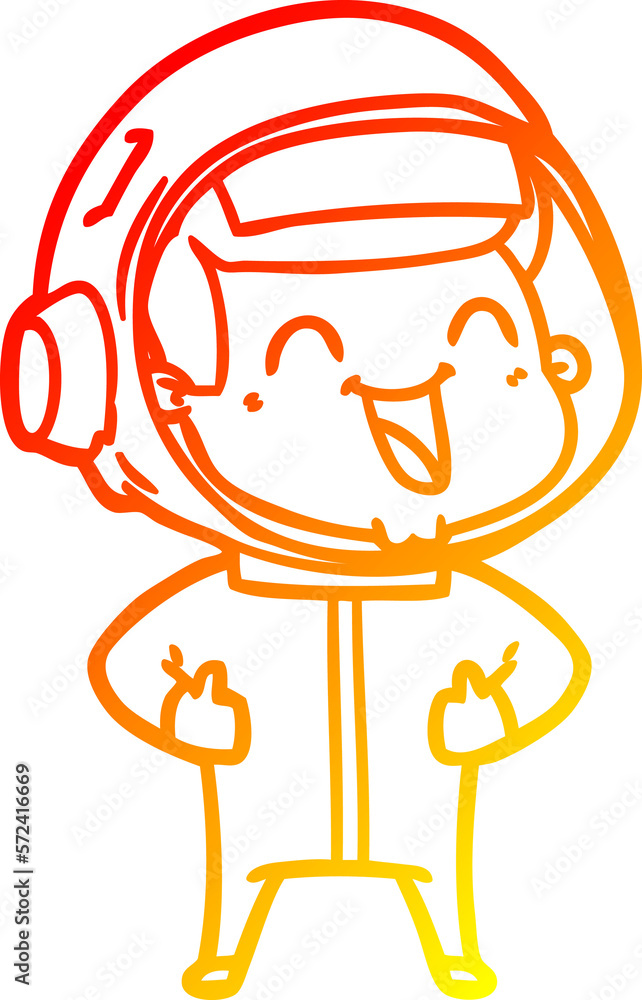 warm gradient line drawing happy cartoon astronaut warm gradient line drawing happy cartoon astronaut