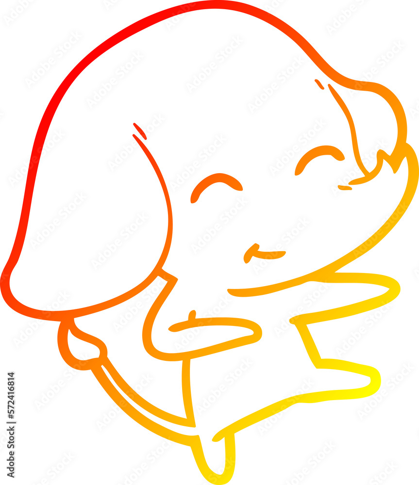 warm gradient line drawing cute cartoon elephant warm gradient line drawing cute cartoon elephant