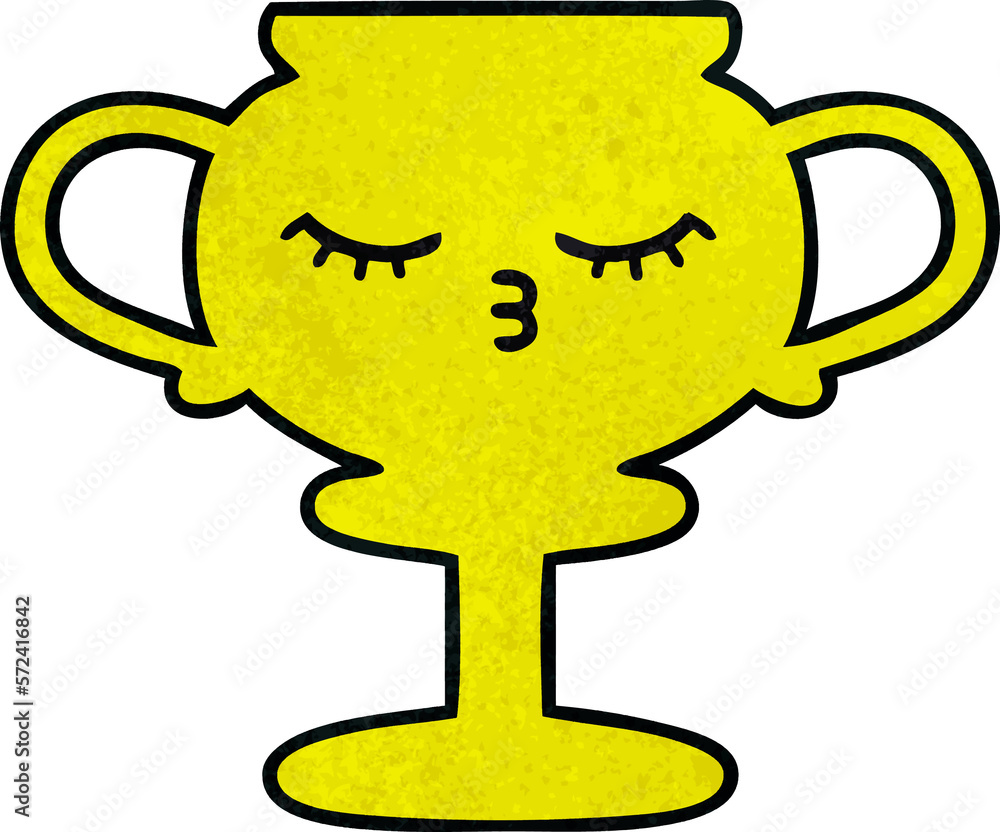 retro grunge texture cartoon trophy retro grunge texture cartoon trophy