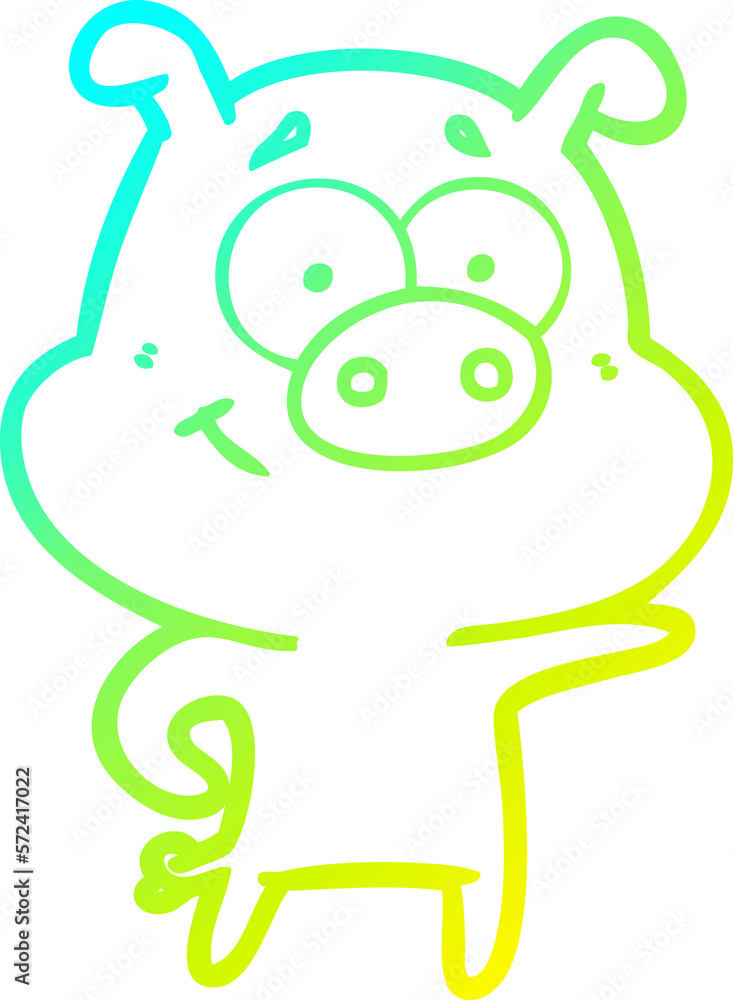 cold gradient line drawing cartoon pig pointing cold gradient line drawing cartoon pig pointing