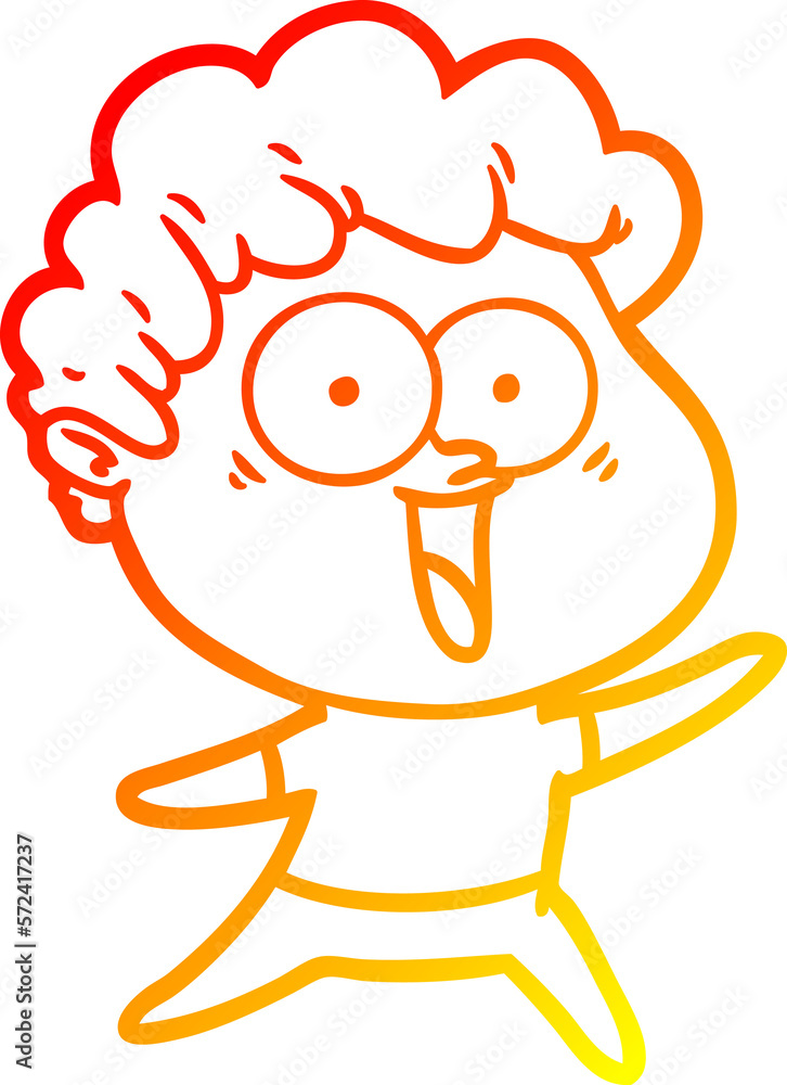 warm gradient line drawing excited man cartoon warm gradient line drawing excited man cartoon