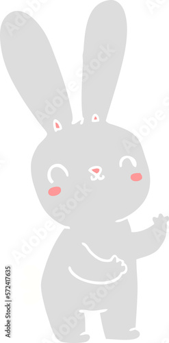 cute flat color style cartoon rabbit