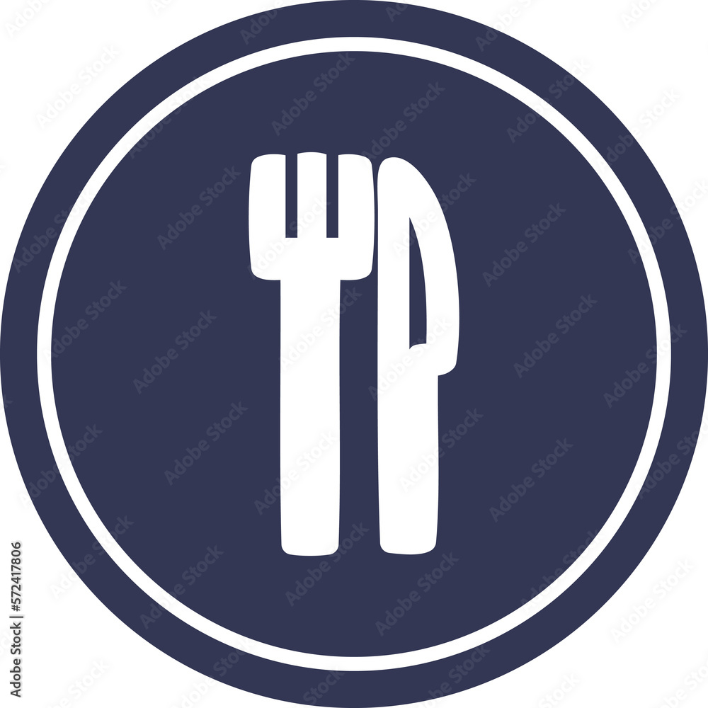 knife and fork circular icon knife and fork circular icon