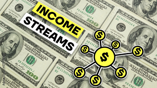 Income streams are shown using the text photo