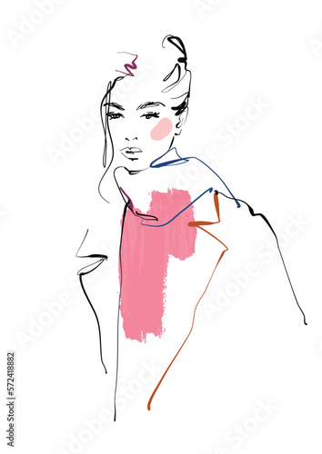 Fashion sketch vector illustration of woman
