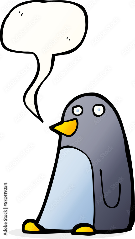 cartoon penguin with speech bubble cartoon penguin with speech bubble