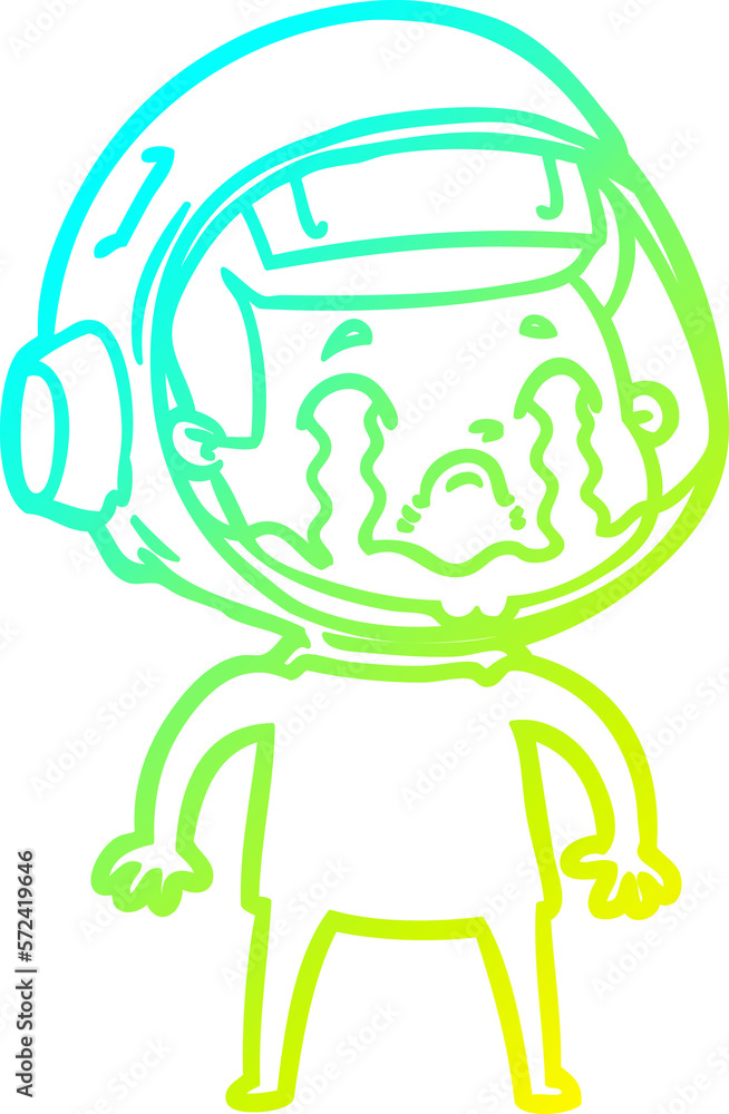 cold gradient line drawing cartoon crying astronaut cold gradient line drawing cartoon crying astronaut