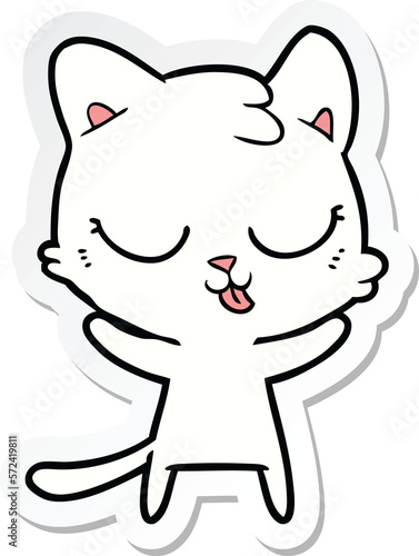 sticker of a cute cartoon cat