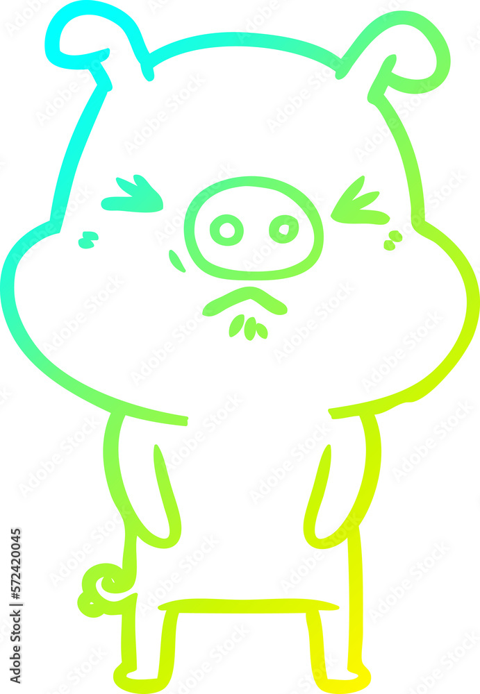 cold gradient line drawing cartoon grumpy pig cold gradient line drawing cartoon grumpy pig