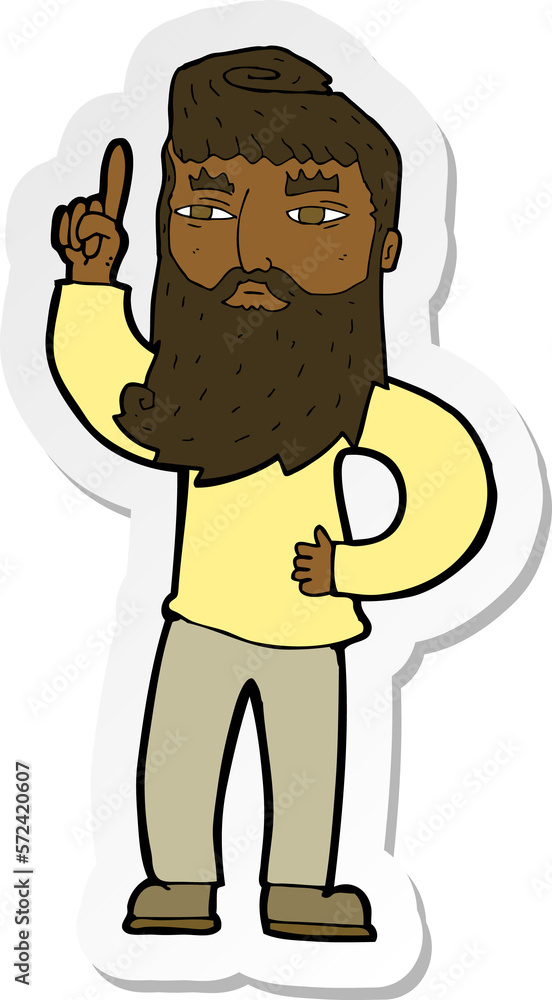 sticker of a cartoon man with idea sticker of a cartoon man with idea