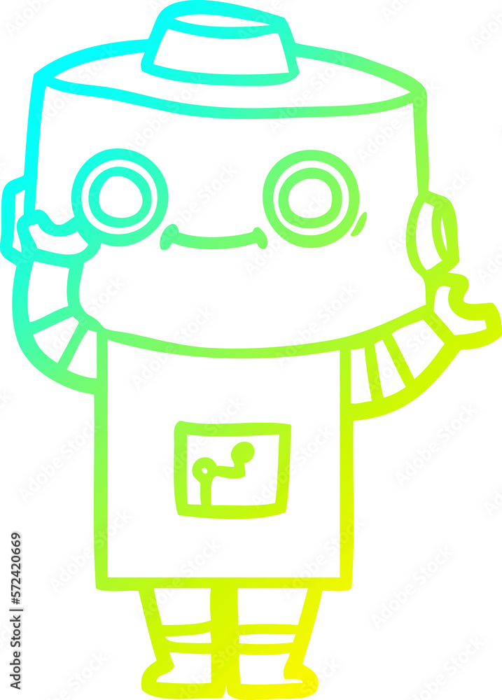 cold gradient line drawing cartoon robot cold gradient line drawing cartoon robot