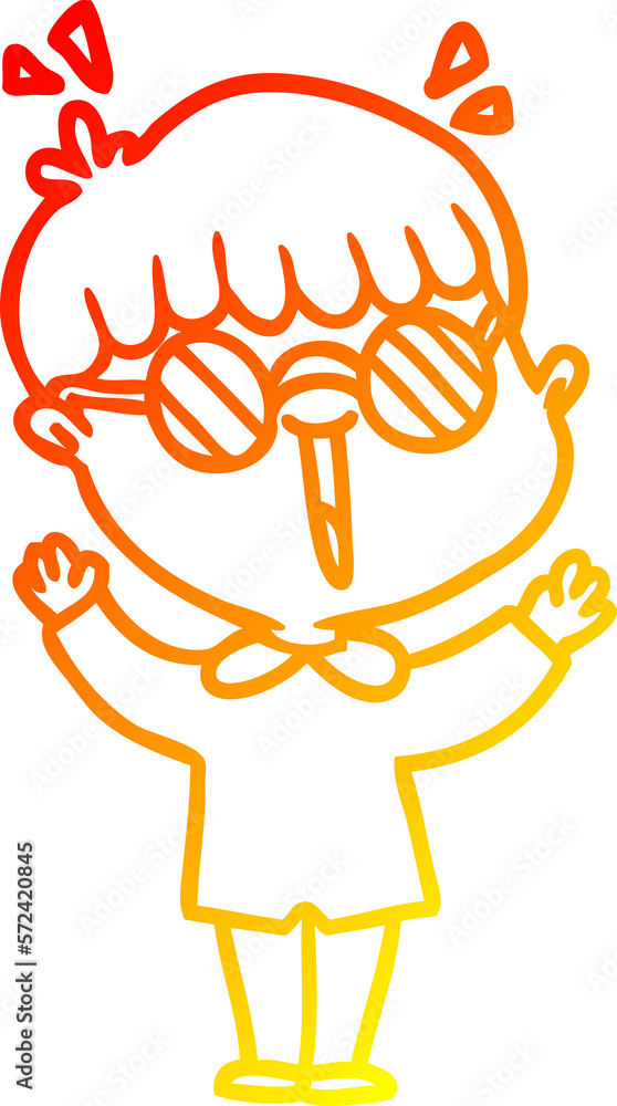 warm gradient line drawing cartoon boy wearing spectacles warm gradient line drawing cartoon boy wearing spectacles