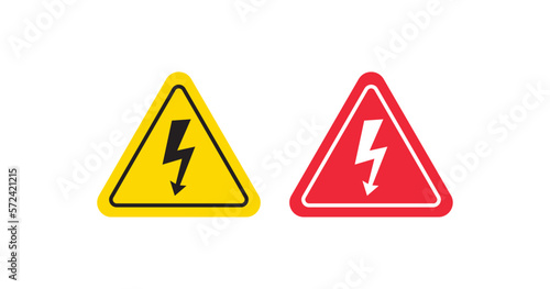 High voltage sign icon. Electric shock hazard vector desing.