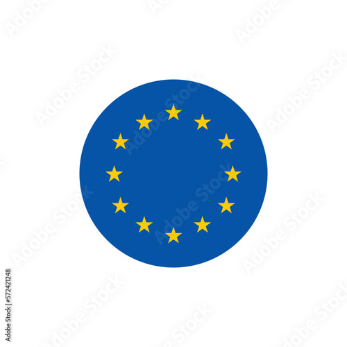 Photo European union flag icon. Badge european union vector desing.