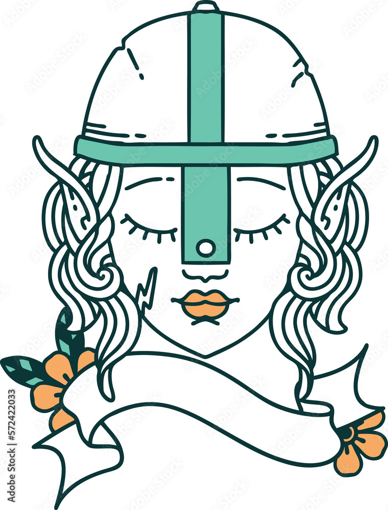 elf fighter character face illustration elf fighter character face illustration