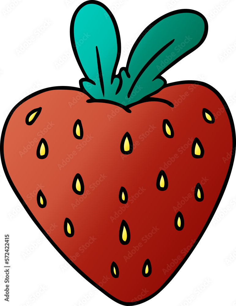 gradient cartoon doodle of a fresh strawberry gradient cartoon doodle of a fresh strawberry