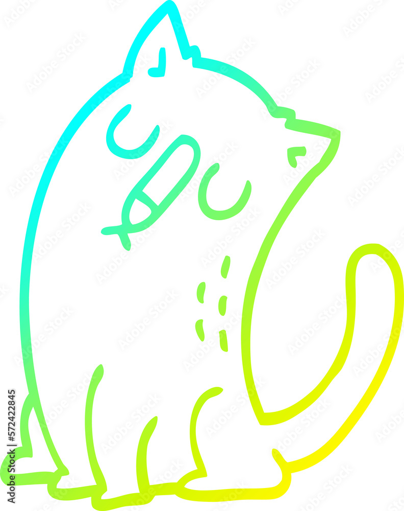 cold gradient line drawing cartoon funny cat cold gradient line drawing cartoon funny cat