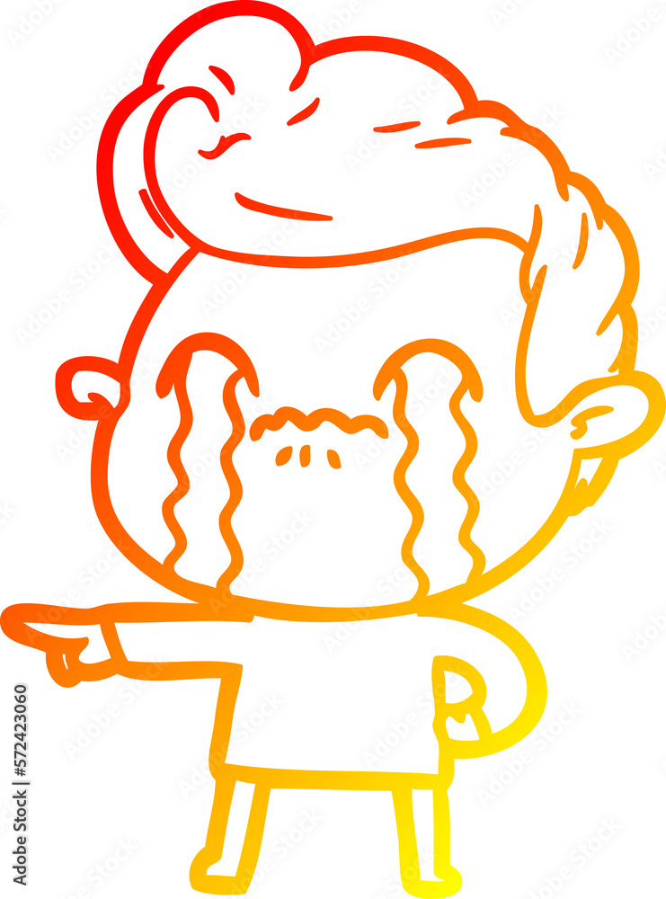 warm gradient line drawing cartoon man crying warm gradient line drawing cartoon man crying