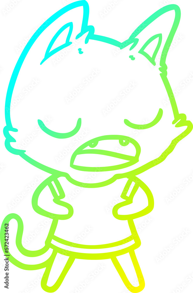 cold gradient line drawing talking cat cartoon cold gradient line drawing talking cat cartoon