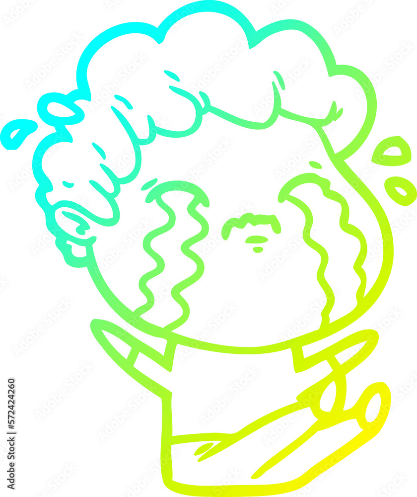 cold gradient line drawing cartoon man crying cold gradient line drawing cartoon man crying