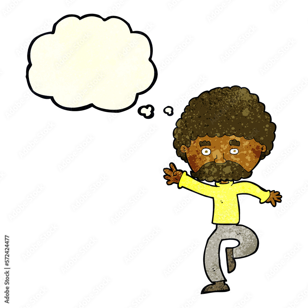 cartoon mustache man disco dancing with thought bubble cartoon mustache man disco dancing with thought bubble