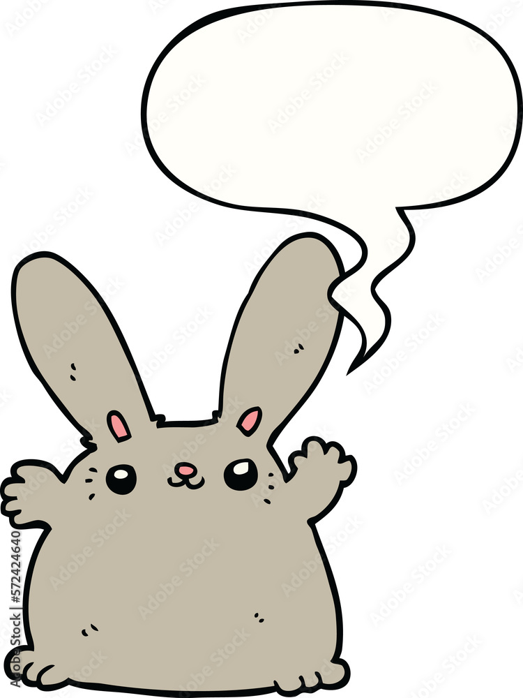 cartoon rabbit and speech bubble cartoon rabbit and speech bubble