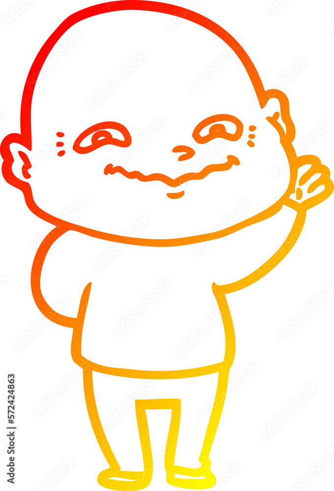 warm gradient line drawing cartoon creepy guy warm gradient line drawing cartoon creepy guy