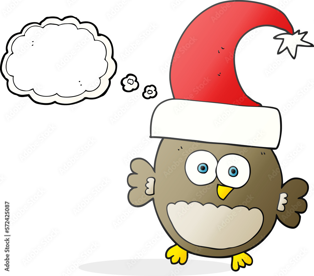 thought bubble cartoon little christmas owl thought bubble cartoon little christmas owl