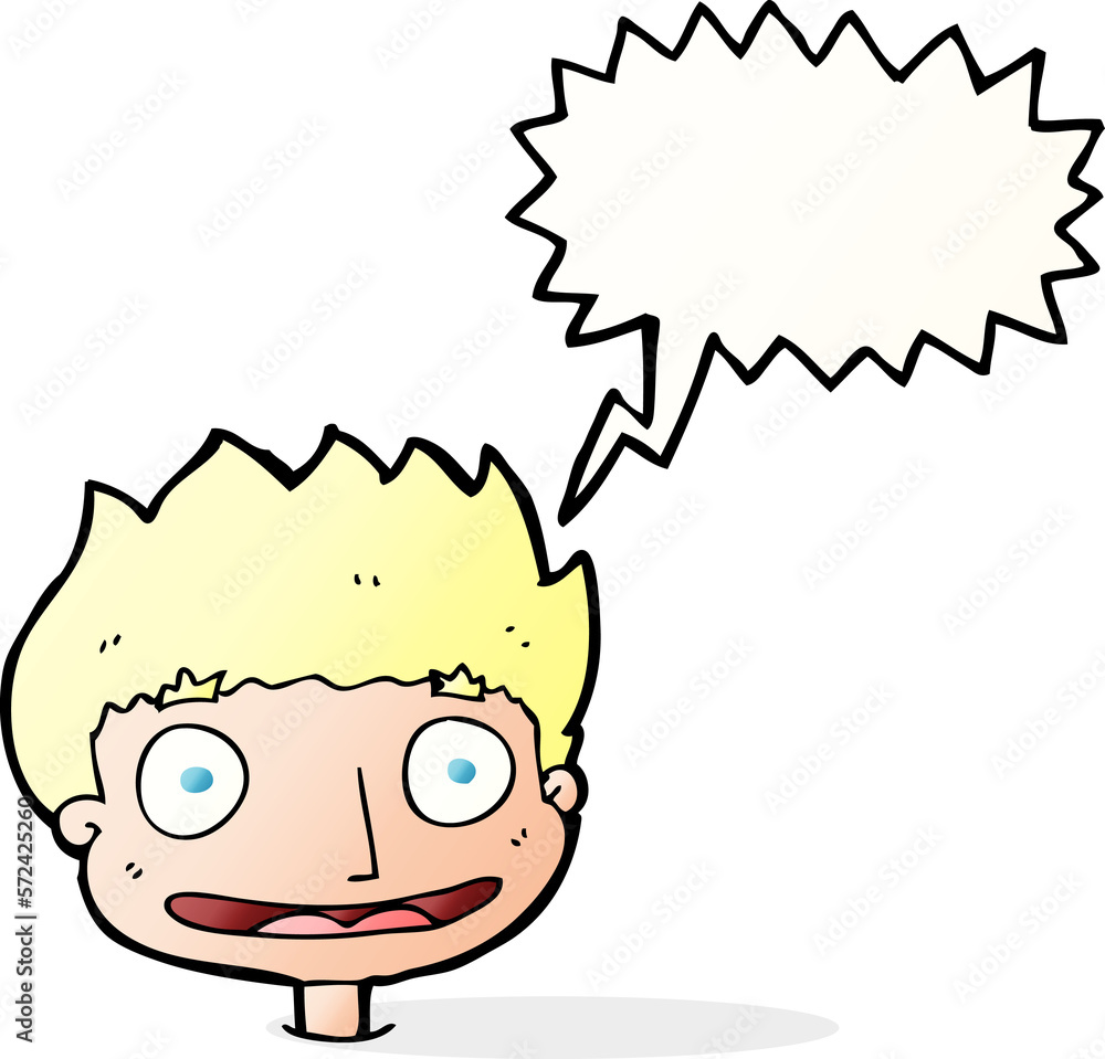 cartoon happy boy with speech bubble cartoon happy boy with speech bubble