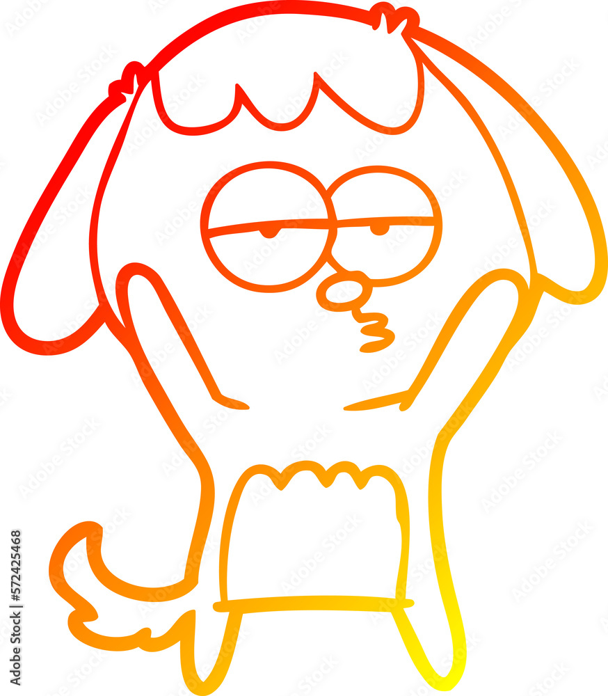 warm gradient line drawing cartoon bored dog warm gradient line drawing cartoon bored dog