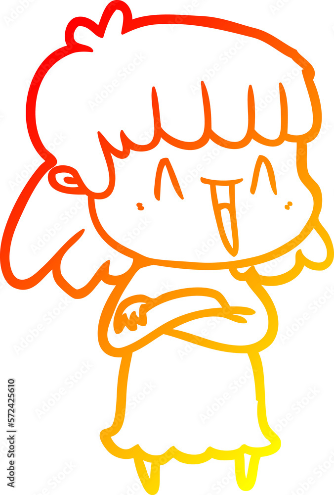 warm gradient line drawing cartoon woman warm gradient line drawing cartoon woman