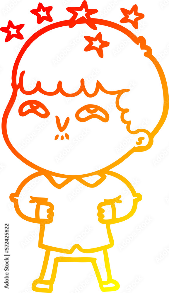 warm gradient line drawing cartoon amazed boy warm gradient line drawing cartoon amazed boy
