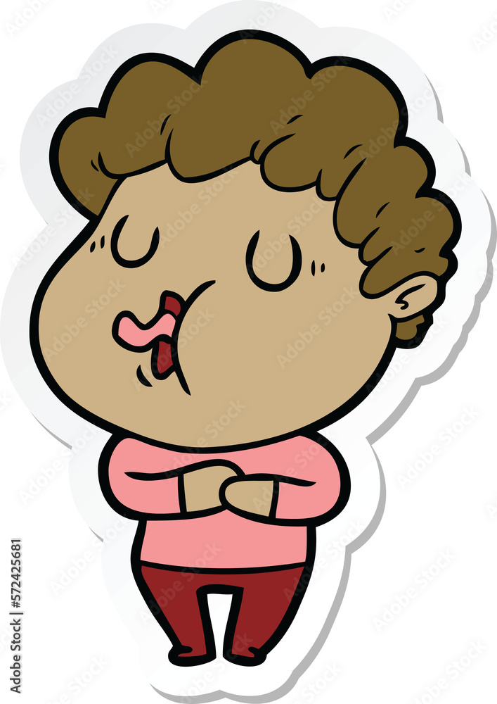 sticker of a cartoon man singing sticker of a cartoon man singing