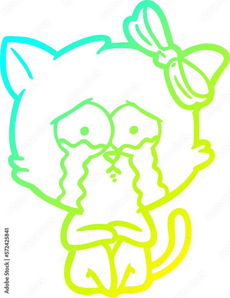 cold gradient line drawing cartoon cat cold gradient line drawing cartoon cat