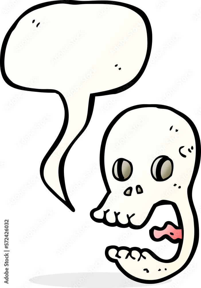 funny cartoon skull with speech bubble funny cartoon skull with speech bubble