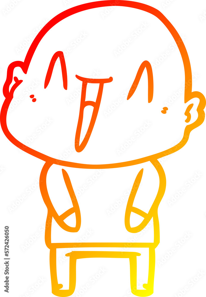 warm gradient line drawing happy cartoon bald man warm gradient line drawing happy cartoon bald man
