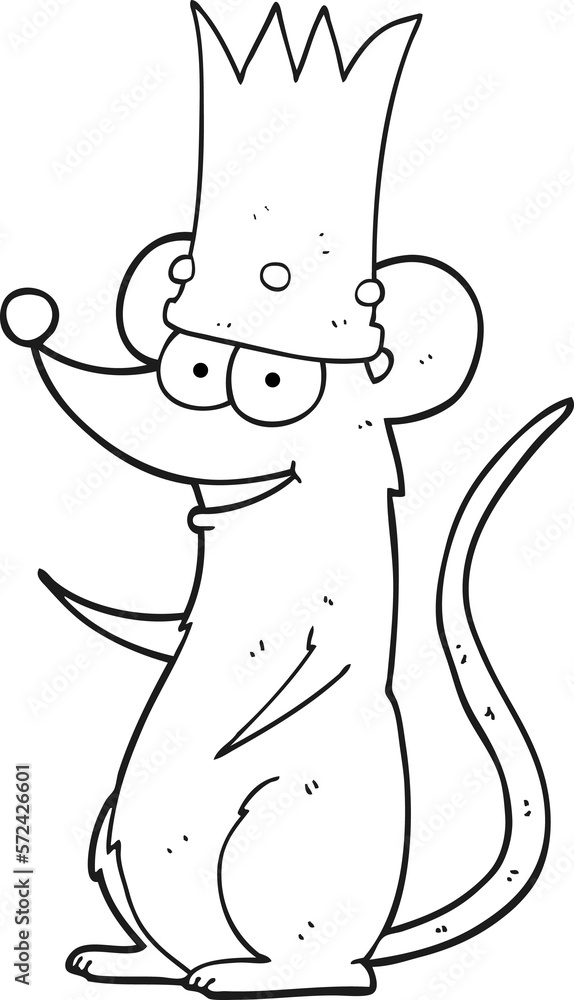 black and white cartoon king rat black and white cartoon king rat