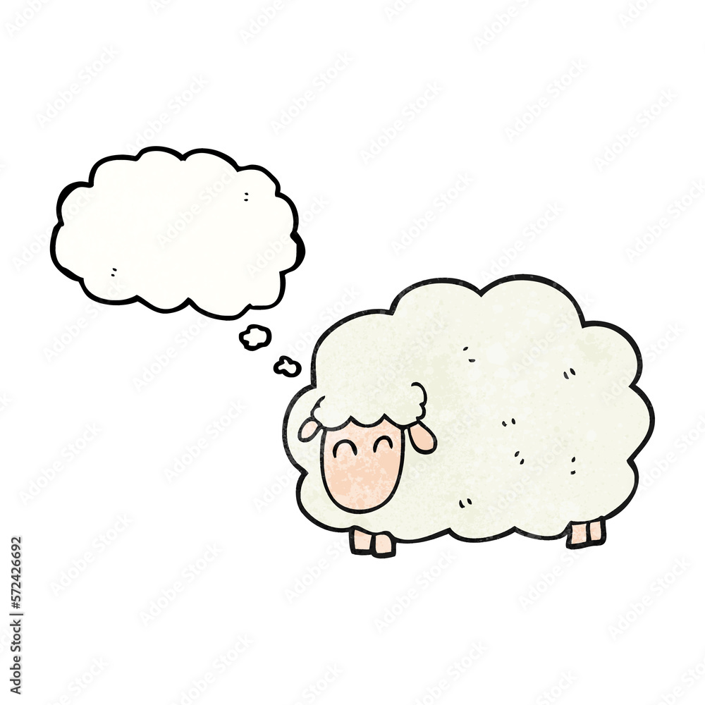 thought bubble textured cartoon sheep thought bubble textured cartoon sheep