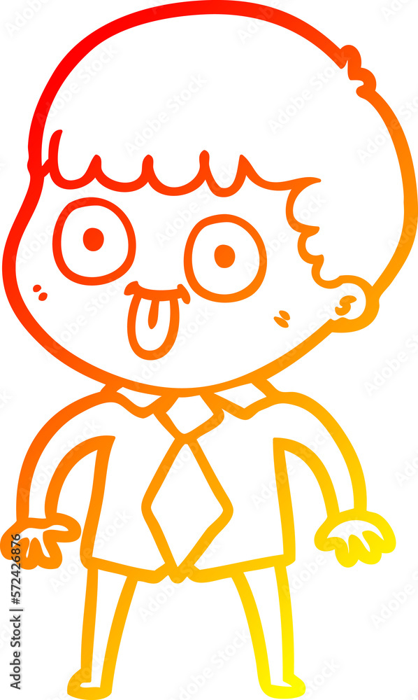 Obraz premium warm gradient line drawing cartoon man staring