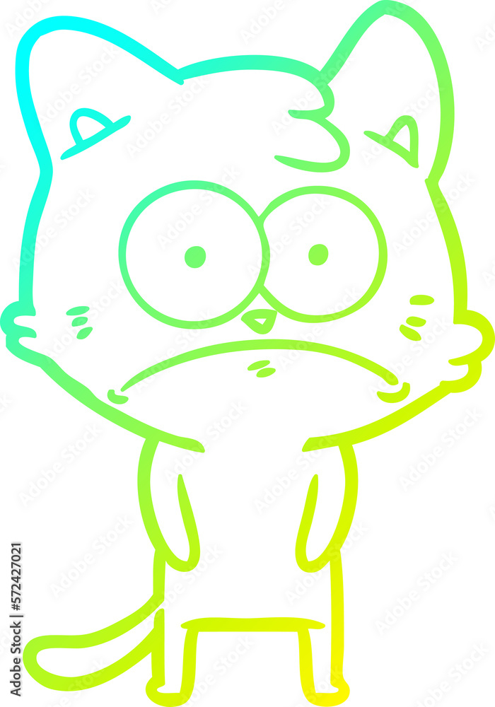cold gradient line drawing cartoon nervous cat cold gradient line drawing cartoon nervous cat