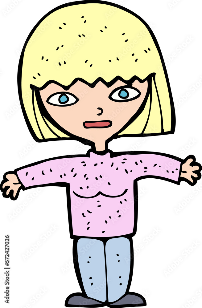 cartoon woman with open arms cartoon woman with open arms