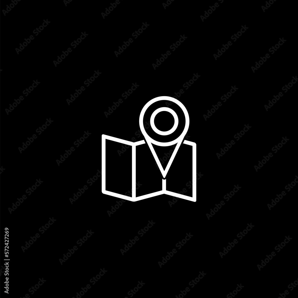 Navigation, pointer, location, map,icon isolated on black background. Navigation, pointer, location, map,icon isolated on black background.