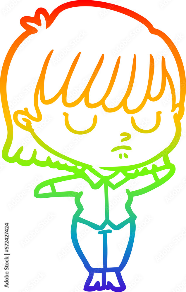 rainbow gradient line drawing cartoon woman rainbow gradient line drawing cartoon woman
