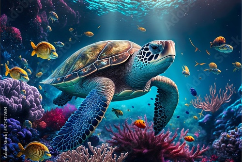 sea turtle swimming