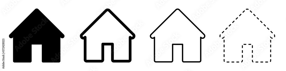 House set icon, collection house home signs - stock vector House set icon, collection house home signs - stock vector