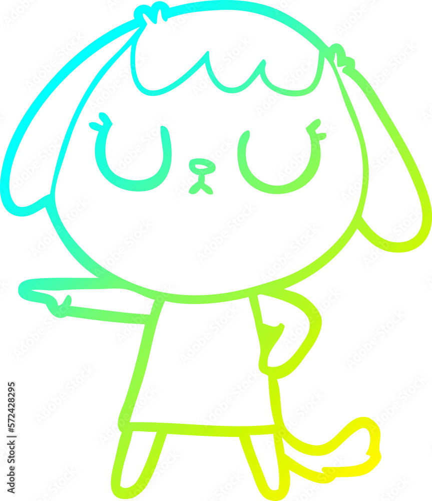 cold gradient line drawing cute cartoon dog cold gradient line drawing cute cartoon dog