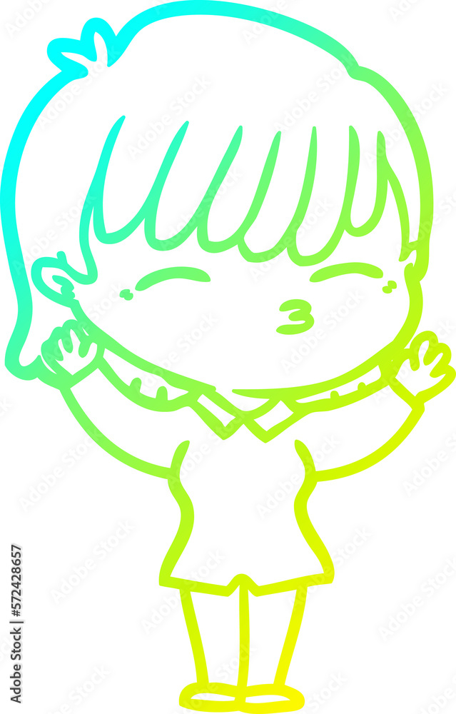 cold gradient line drawing cartoon woman cold gradient line drawing cartoon woman