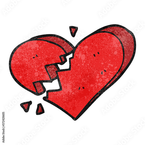 textured cartoon broken heart