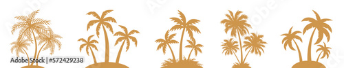 Set palm tree silhouettes sign, palm collection – vector